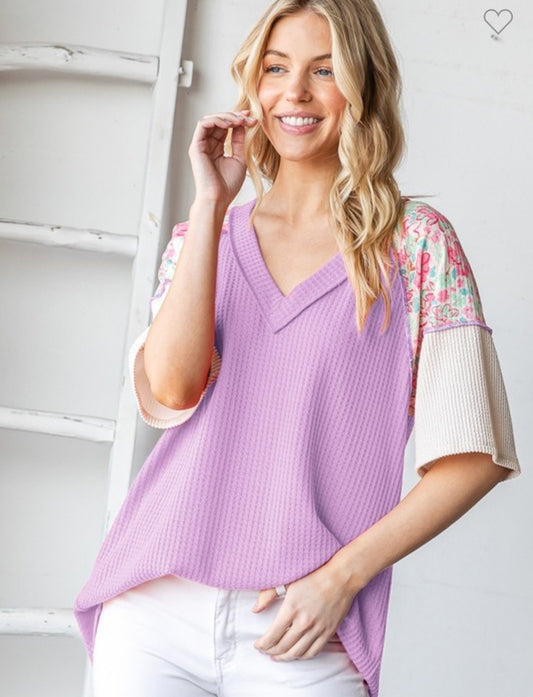 Lavender Floral Top