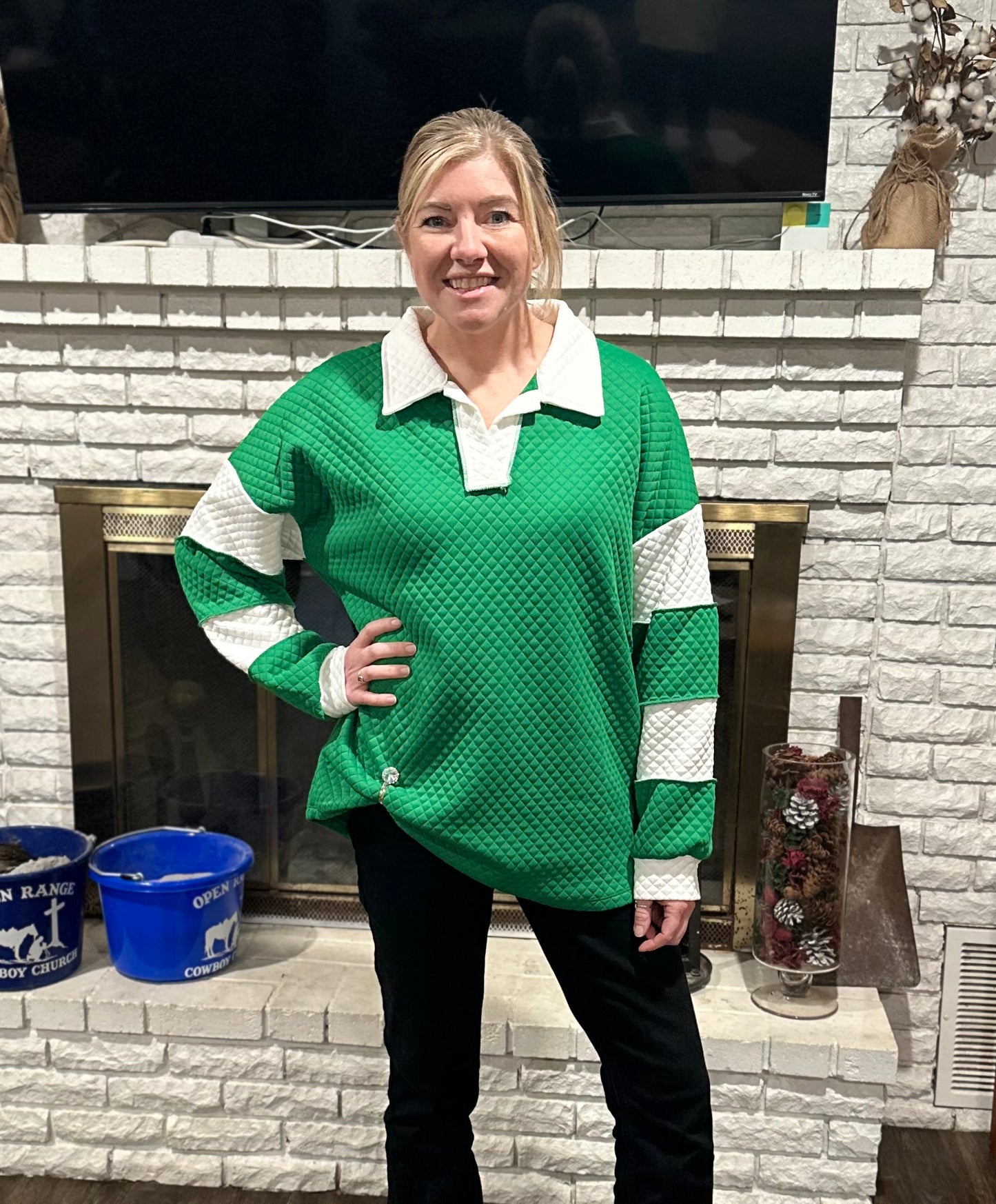 Green Stripe Sweater