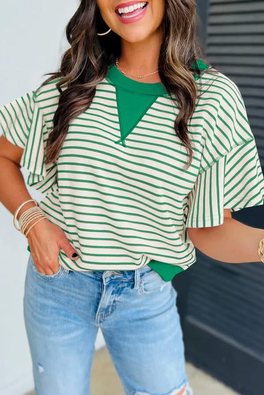 Green Ruffle Top