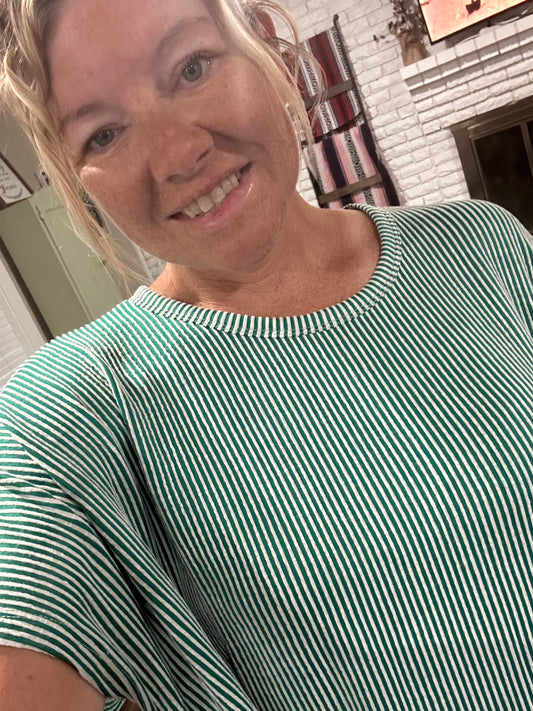 Green Ribbed Top
