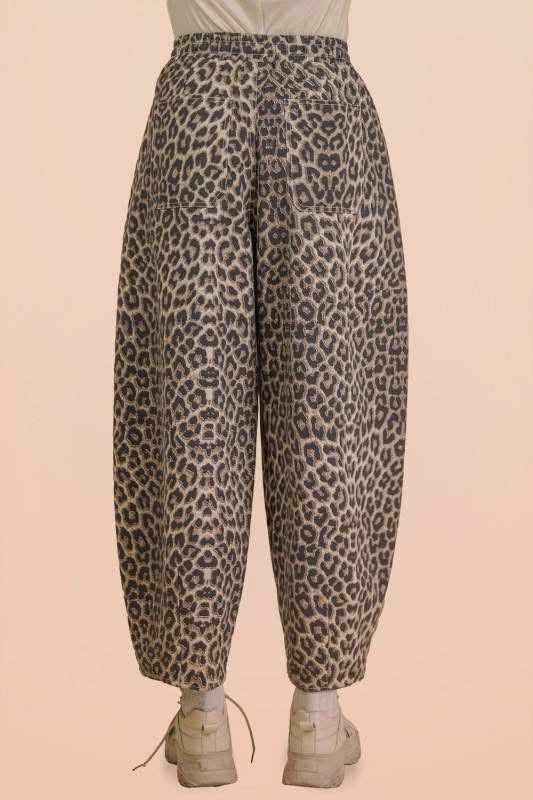 Leopard Barrel Pants