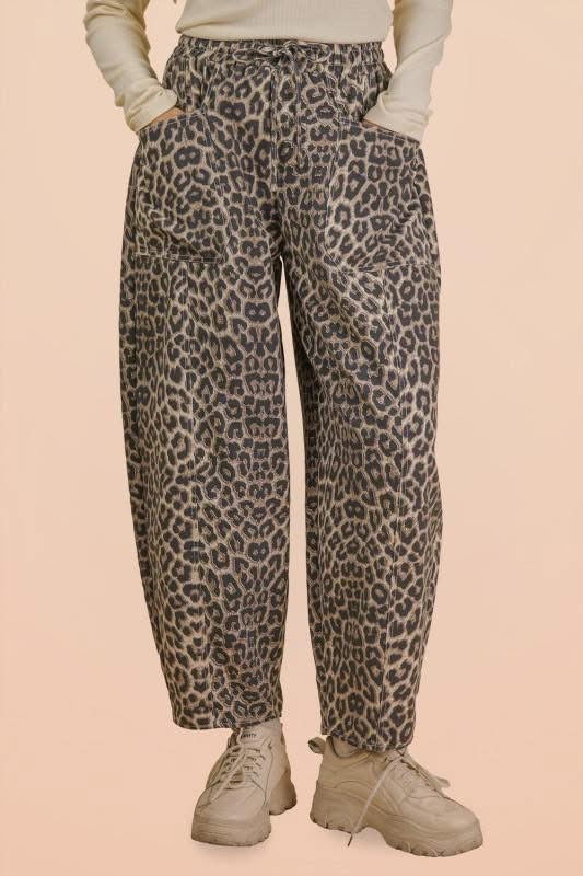 Leopard Barrel Pants