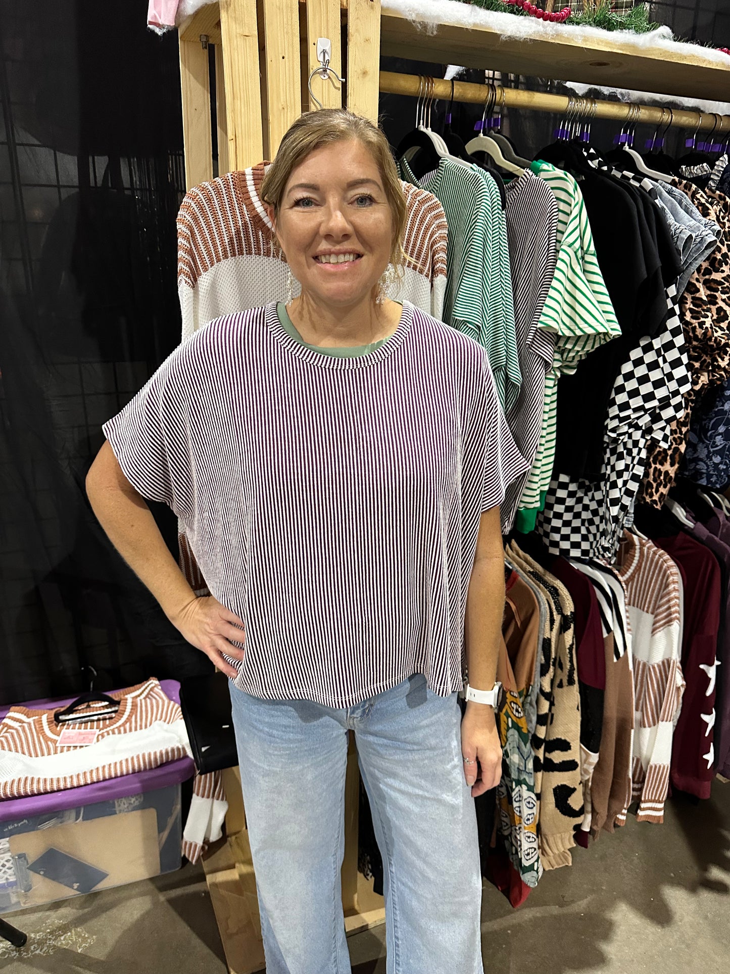 Purple Ribbed Top