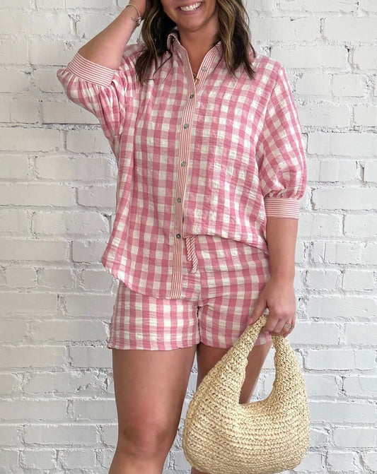 Pink short set