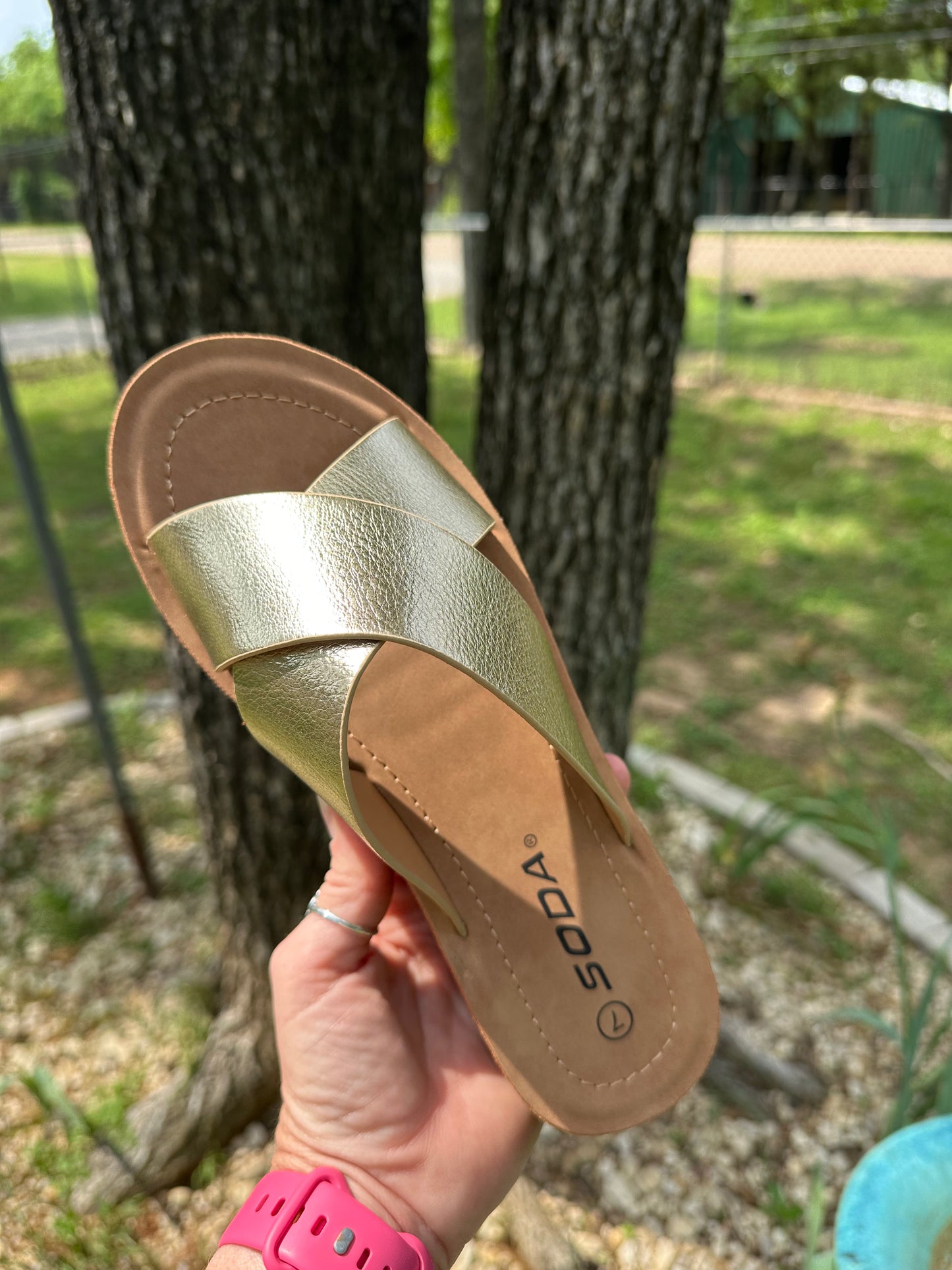 Gold shoes