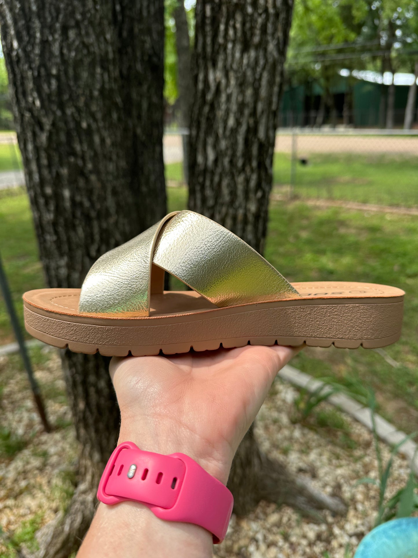 Gold shoes