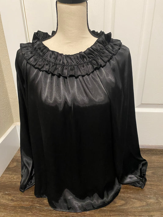 Black Ruffle Top