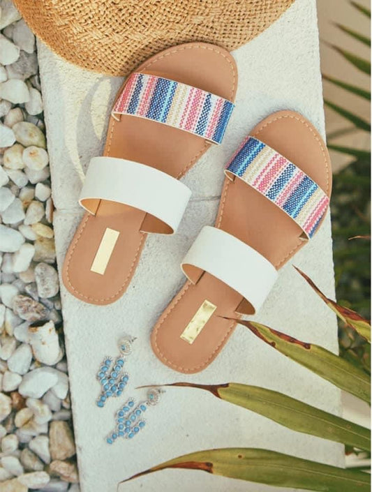 White stripe sandal